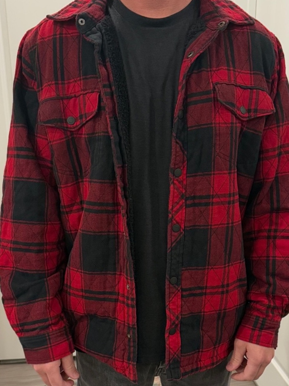 George Black Sherpa-Lined Plaid Jacket